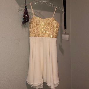 Gold sequin dress